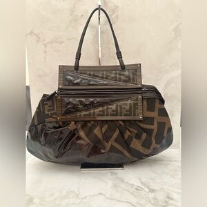 Vintage Fendi Tobacco Monogram 'To You' Convertible Clutch